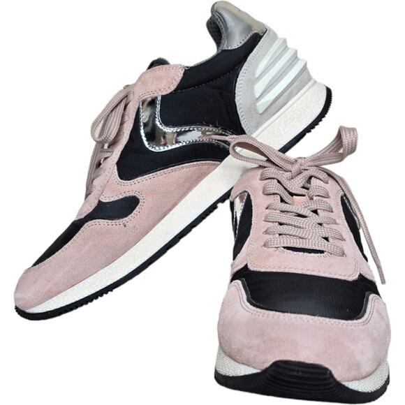Voile Blanche Julia Power Sneaker Suede Washed Fabric Pink Grey Size 41/US 11 - Picture 2 of 15